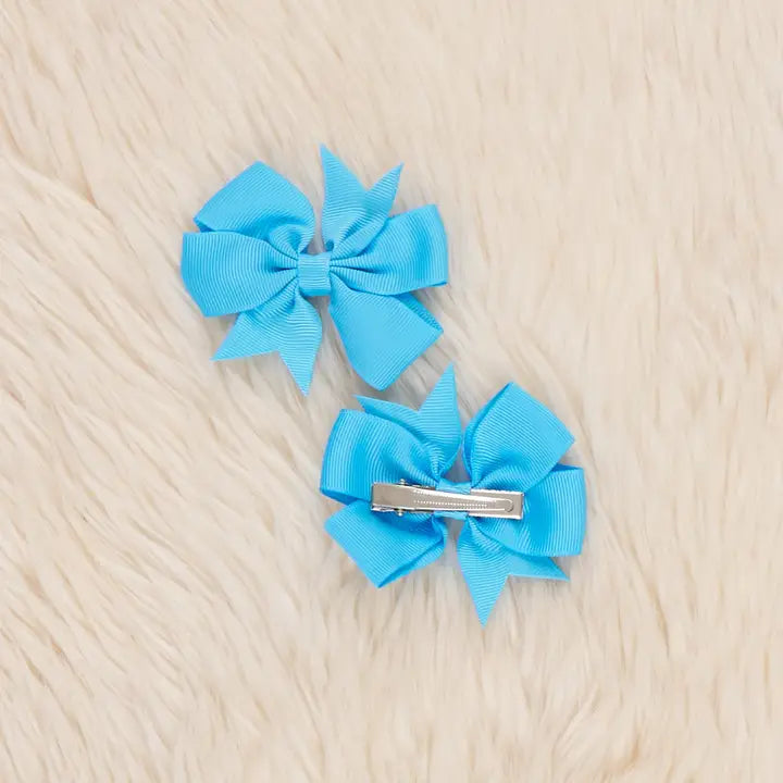 Classic Ribbon Hair Bows - 3" | Set of 2
