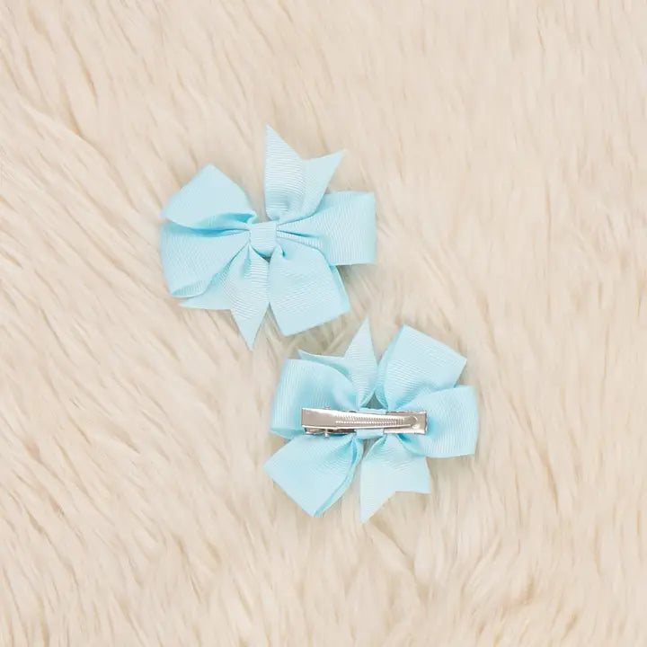 Classic Ribbon Hair Bows - 3" | Set of 2