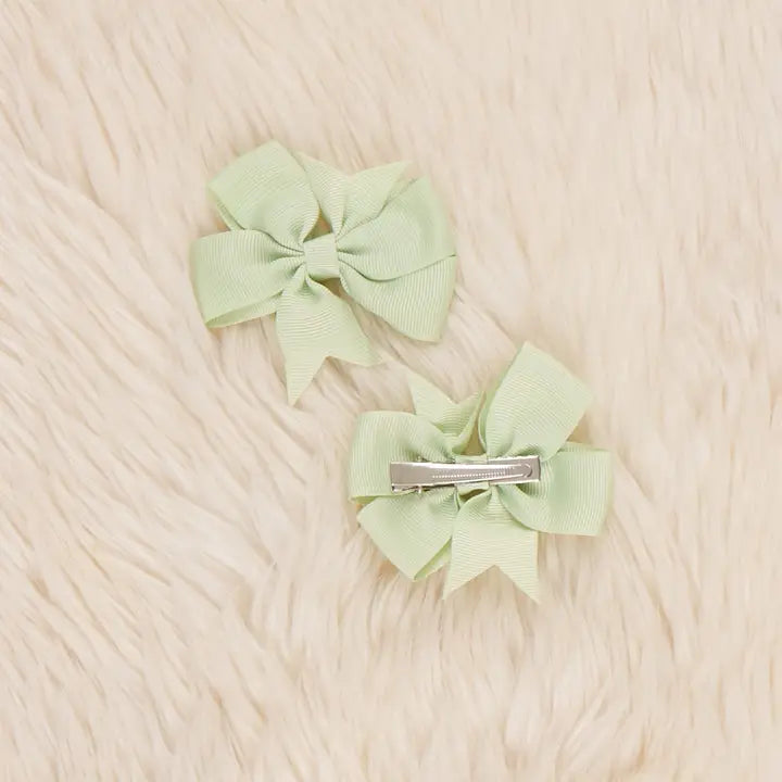 Classic Ribbon Hair Bows - 3" | Set of 2