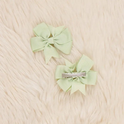 Classic Ribbon Hair Bows - 3" | Set of 2