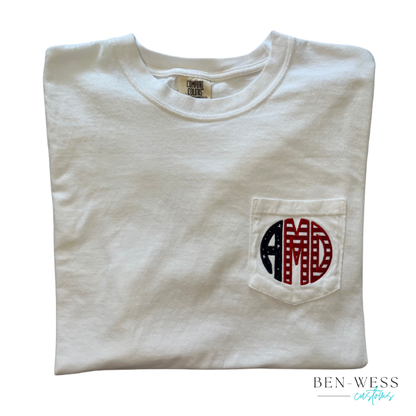 Patriotic Applique Monogram Tee