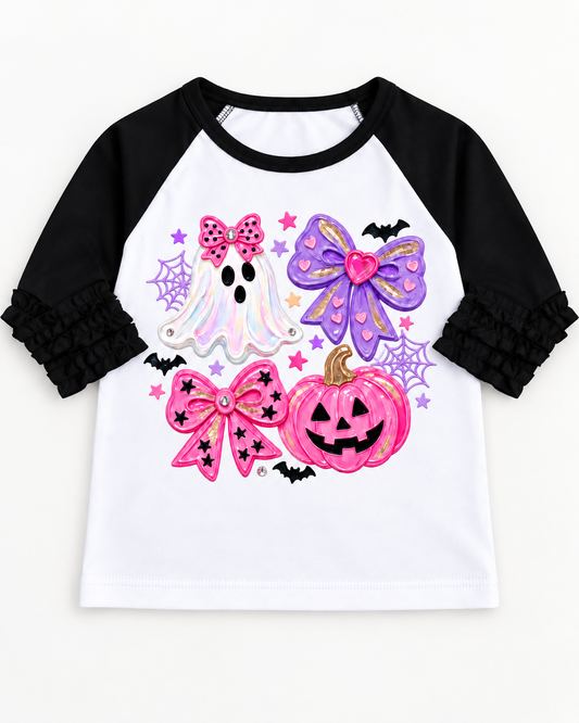 Bows & Boos Halloween Ruffle Raglan