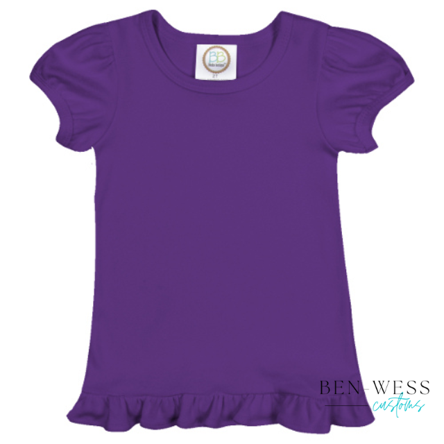 Girls Classic Colors Ruffle Tee