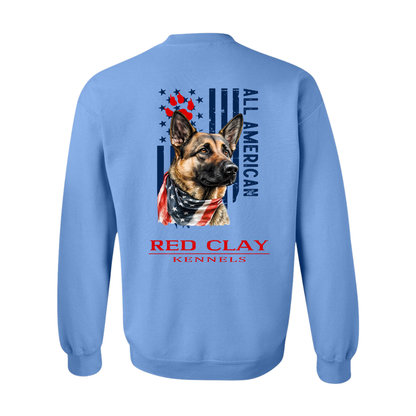 Red Clay Kennels German Shepherd Patriotic Crewneck Sweatshirt