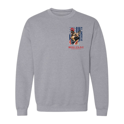 Red Clay Kennels German Shepherd Patriotic Crewneck Sweatshirt