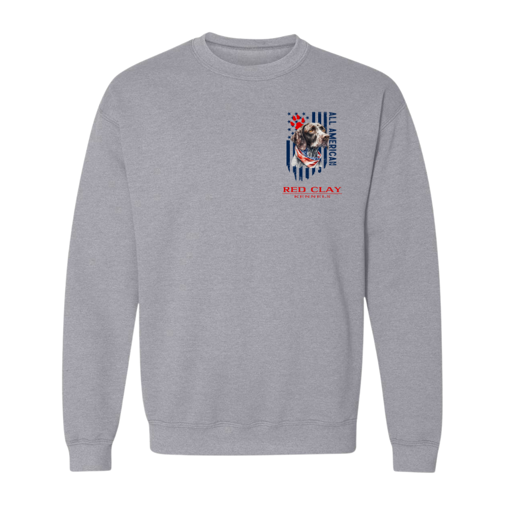 Red Clay Kennels German Shorthaired Pointer Patriotic Crewneck Sweatshirt