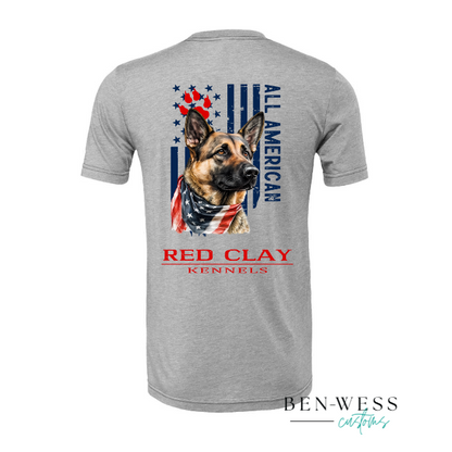Red Clay Kennels German Shepherd Patriotic Tee