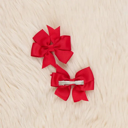 Classic Ribbon Hair Bows - 3" | Set of 2