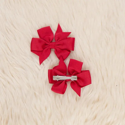 Classic Ribbon Hair Bows - 3" | Set of 2