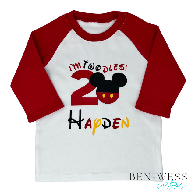 Mouse Twodles Birthday Raglan