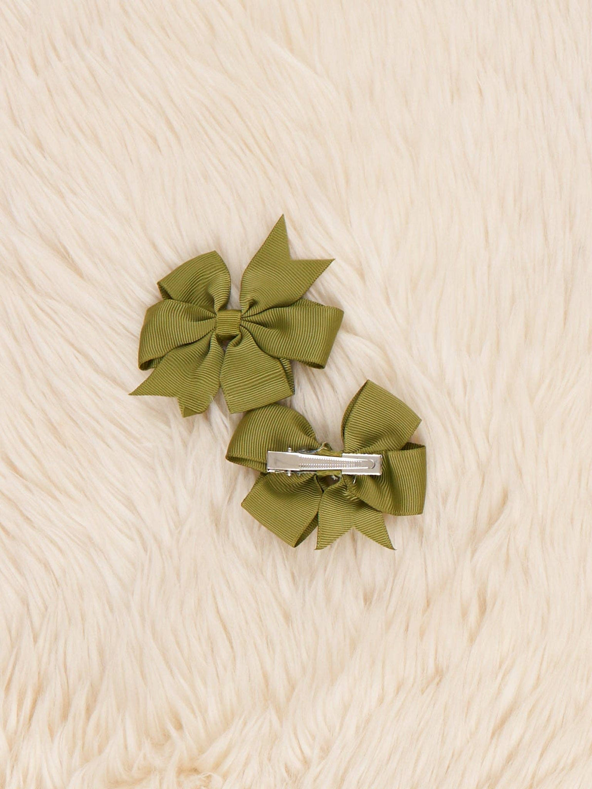Classic Ribbon Hair Bows - 3" | Set of 2