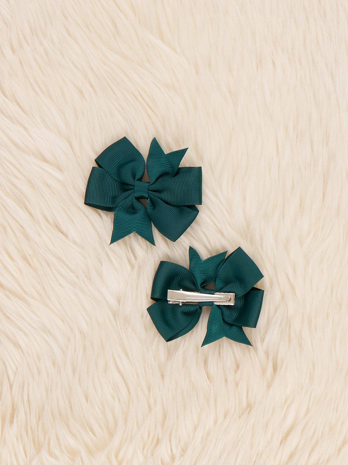 Classic Ribbon Hair Bows - 3" | Set of 2