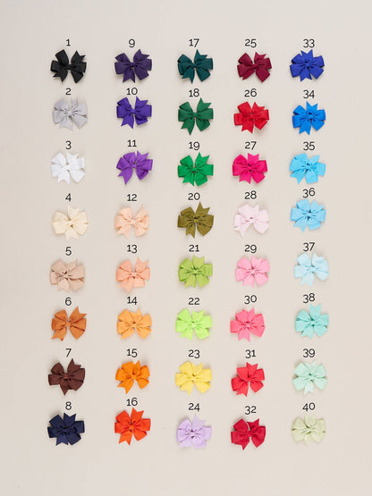 Classic Ribbon Hair Bows - 3" | Set of 2