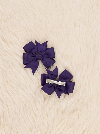 Classic Ribbon Hair Bows - 3" | Set of 2