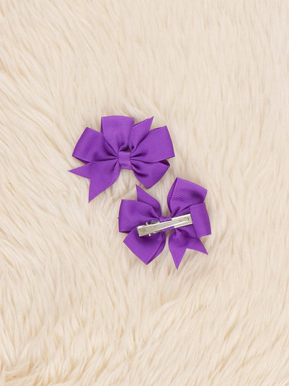 Classic Ribbon Hair Bows - 3" | Set of 2