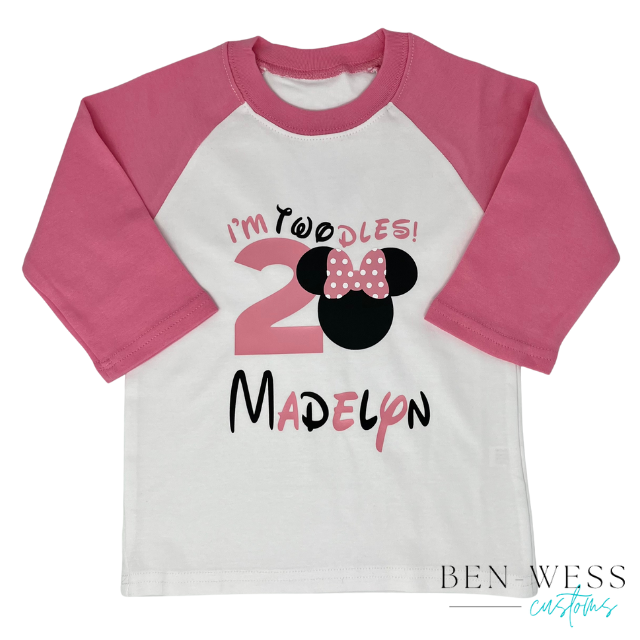 Mouse Twodles Birthday Raglan