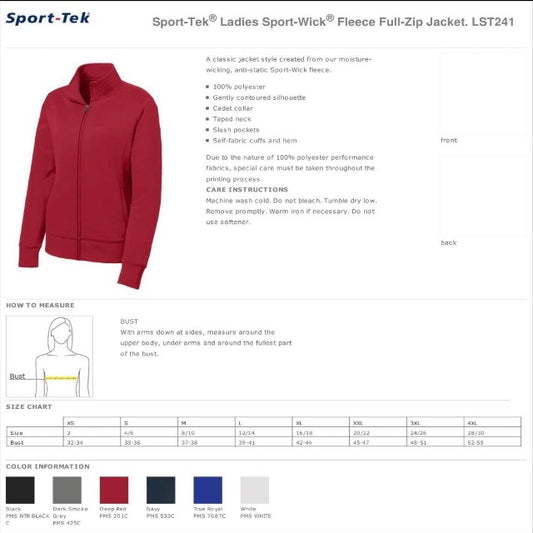 Women's Personalized Embroidered Heart Stethoscope on SportWick Fleece Jacket - Amelia